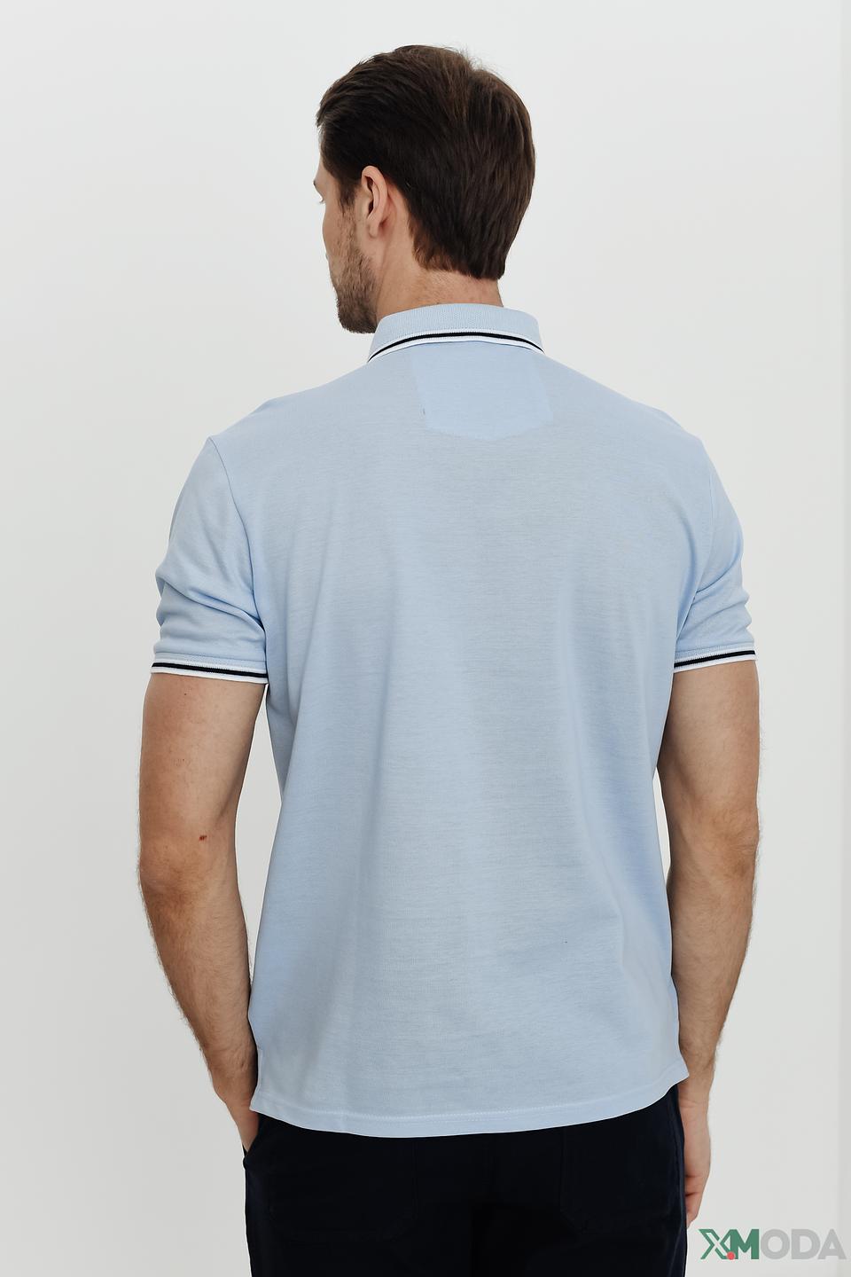 Поло Monte Carlo голубое с полоской