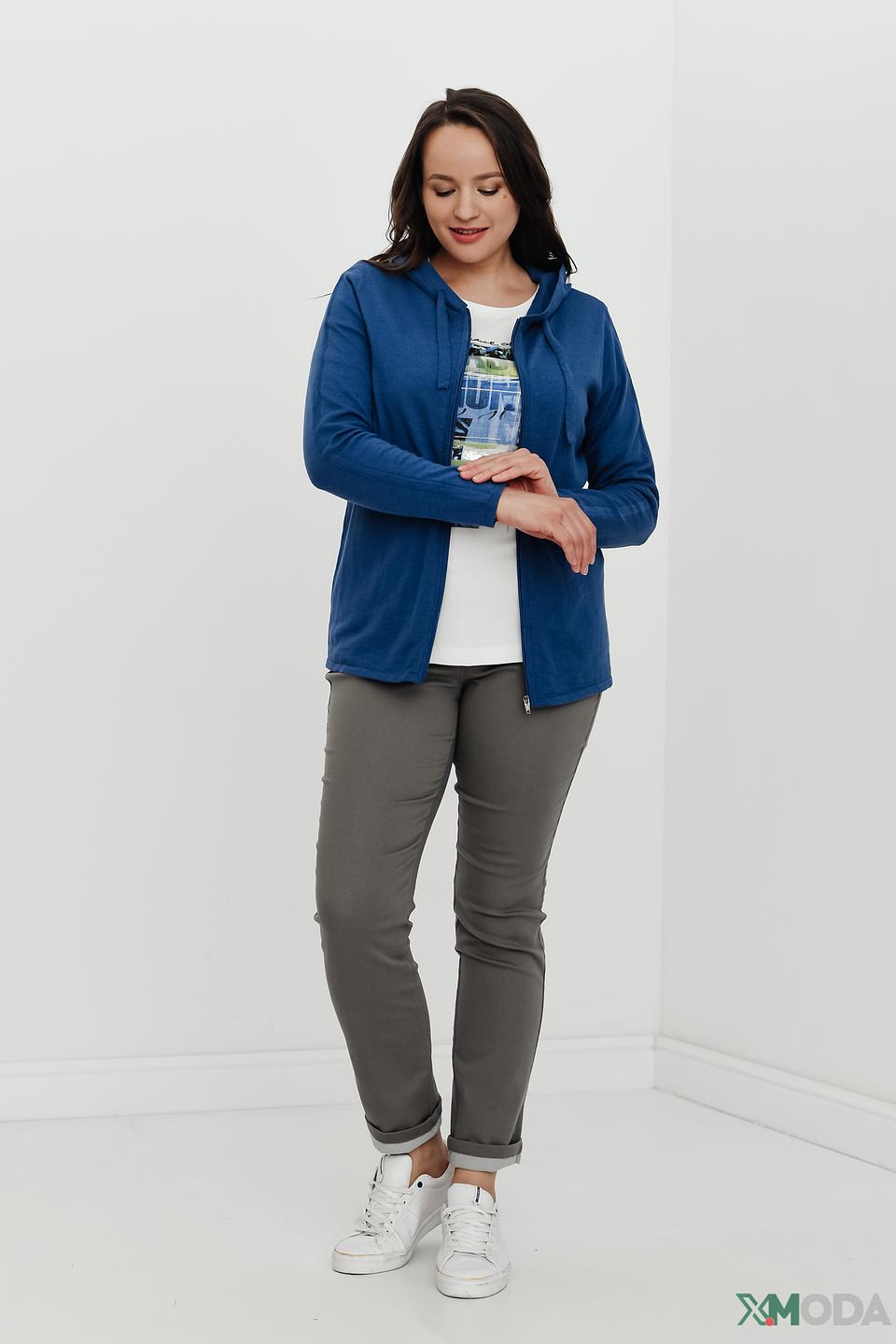 Жакет Lebek с капюшоном синий