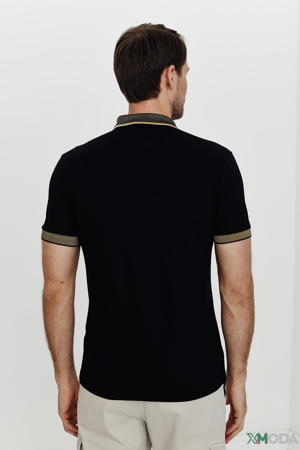 Поло Boss Athleisure чёрный с отделкой