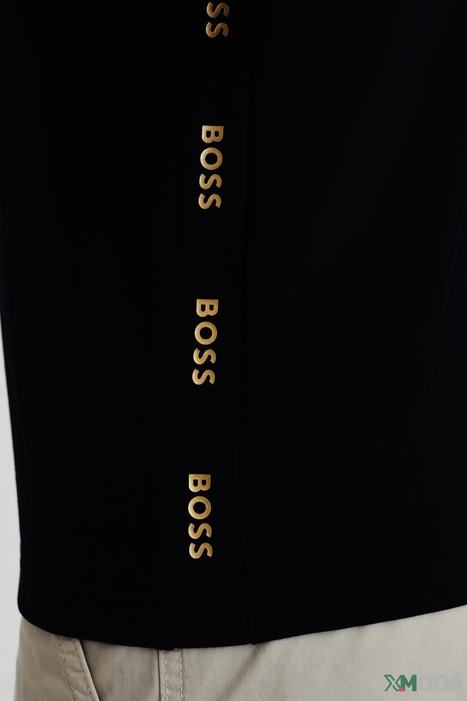 Поло Boss Athleisure чёрный с отделкой