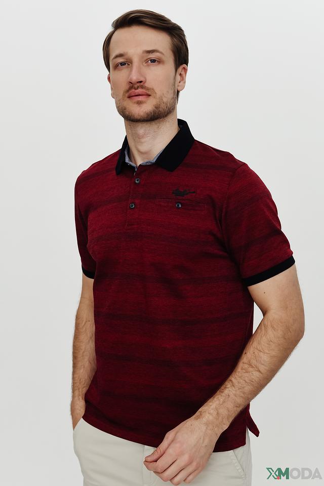 Поло Monte Carlo бордовый с текстурой