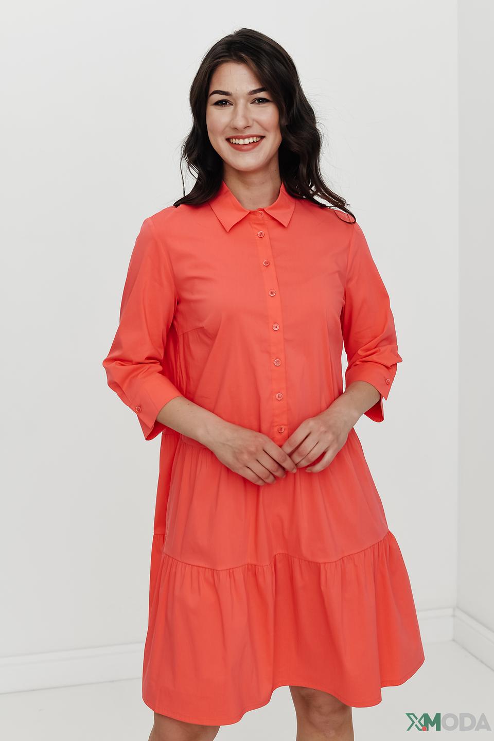 Платье рубашка Betty Barclay коралловое