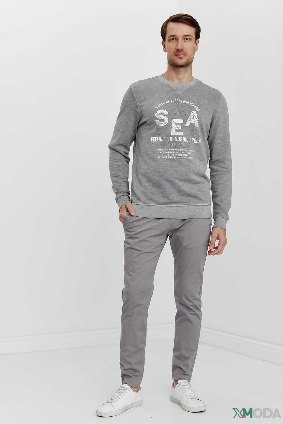 Джемпер Tom Tailor с принтом серый