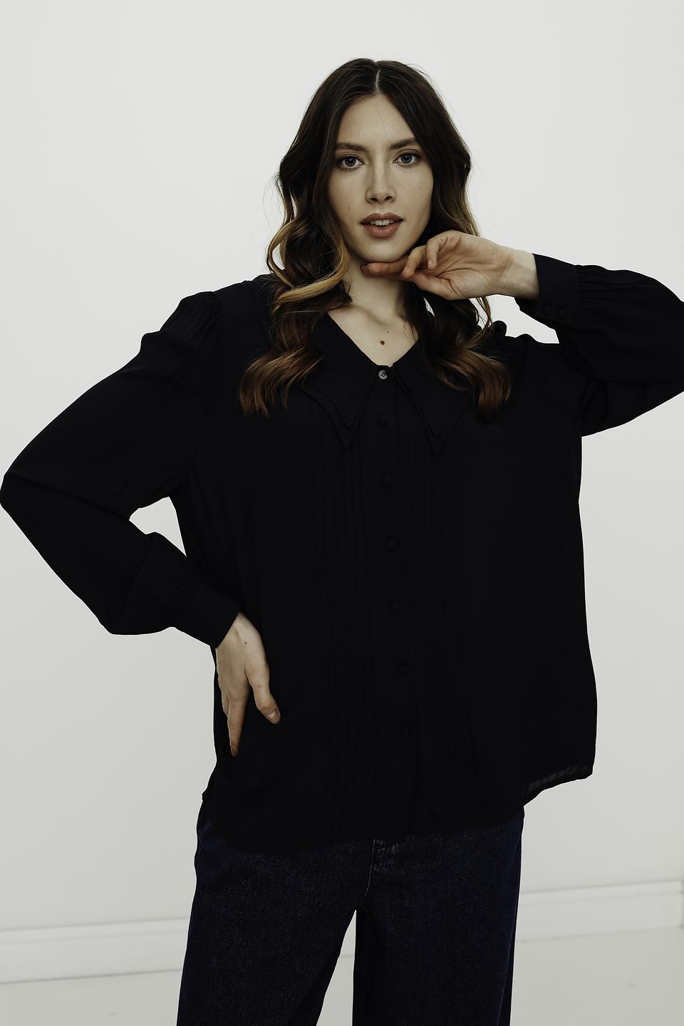 Блуза Mos Mosh чёрная с воланами