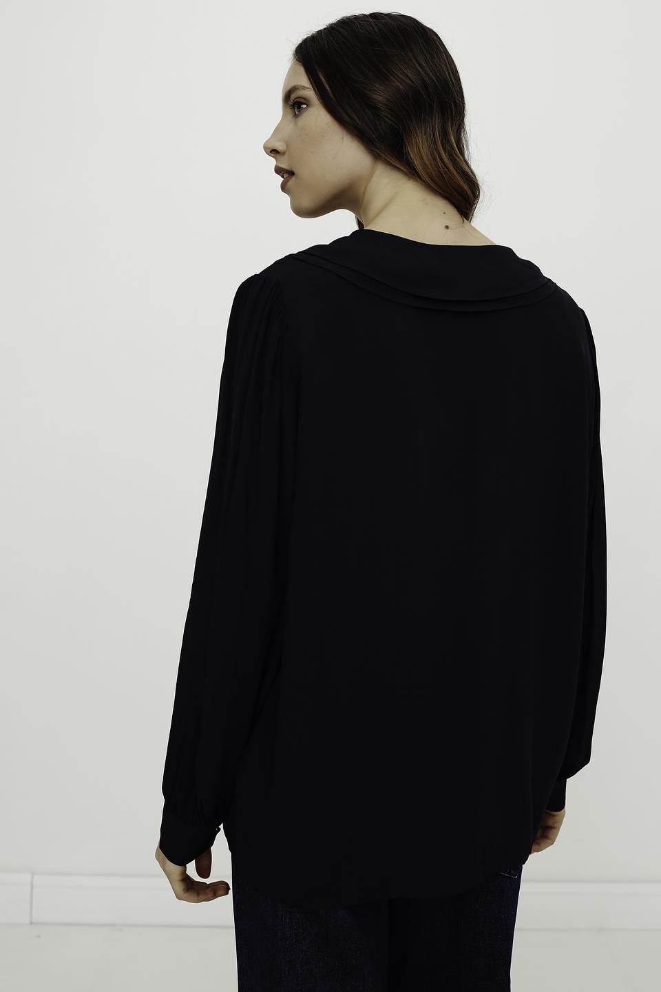 Блуза Mos Mosh чёрная с воланами