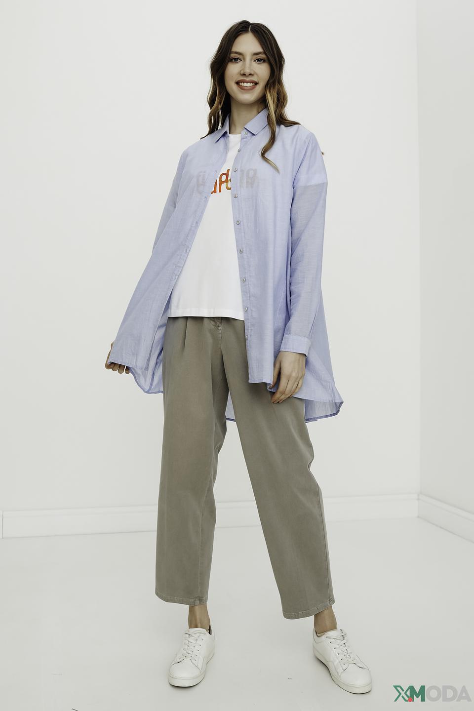 Рубашка Gaudi женская голубая с принтом