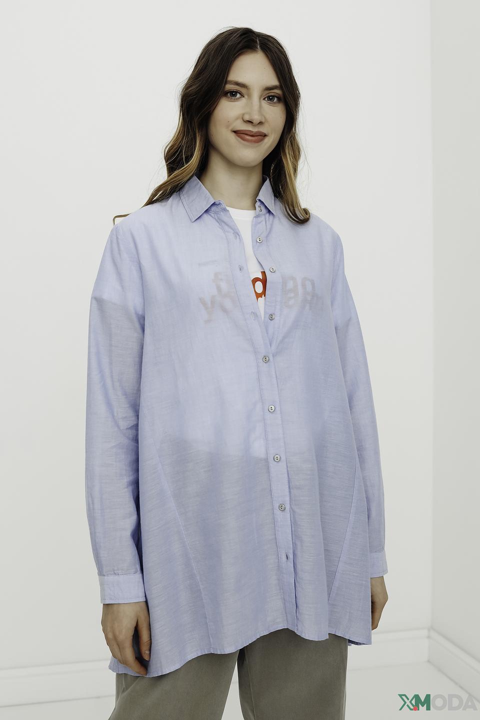 Рубашка Gaudi женская голубая с принтом