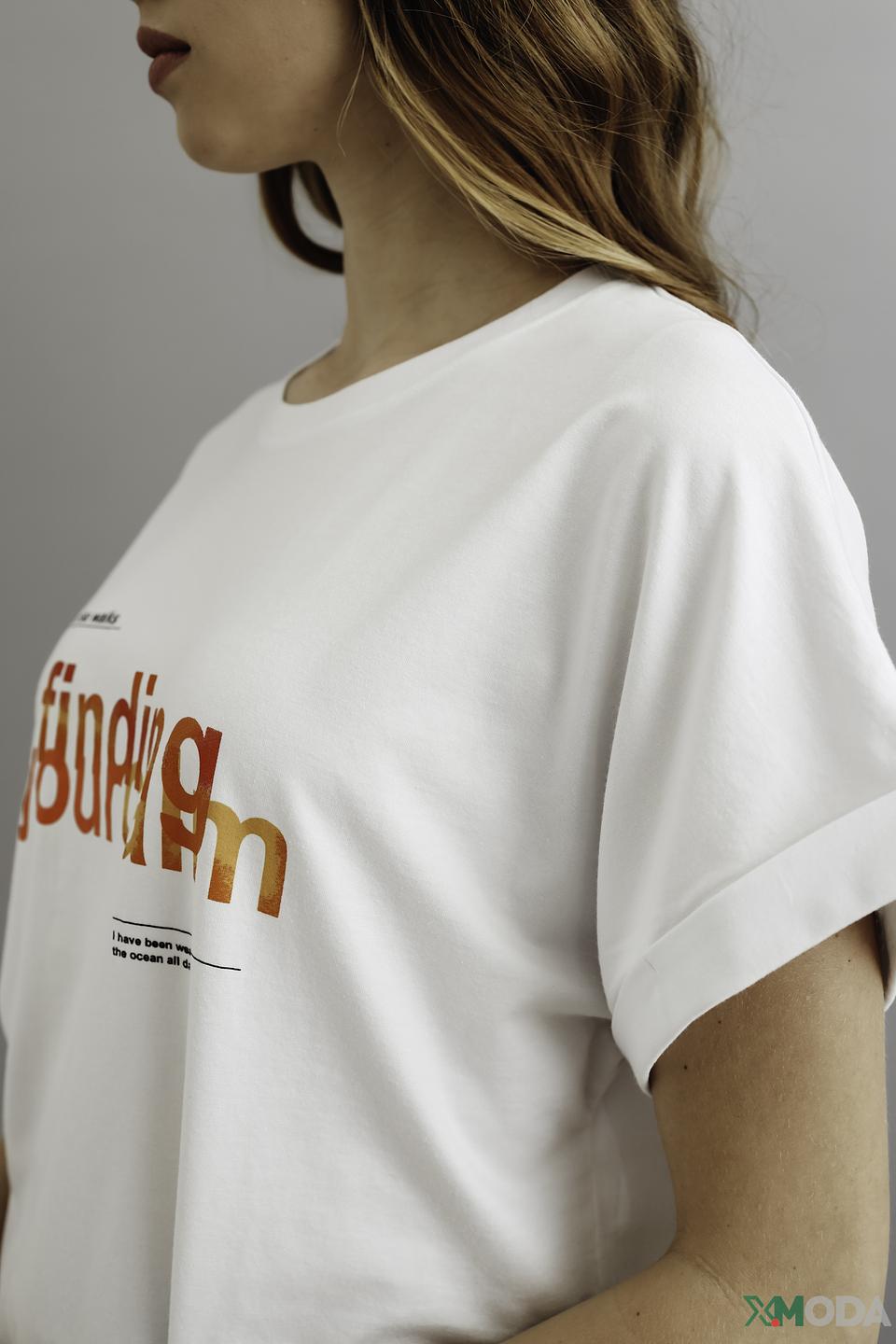 Футболка Taifun с принтом белая