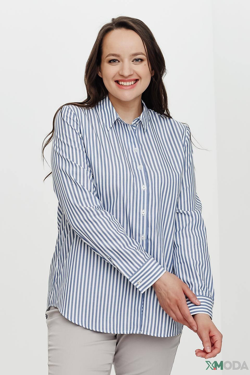 Рубашка Erfo в полоску голубую