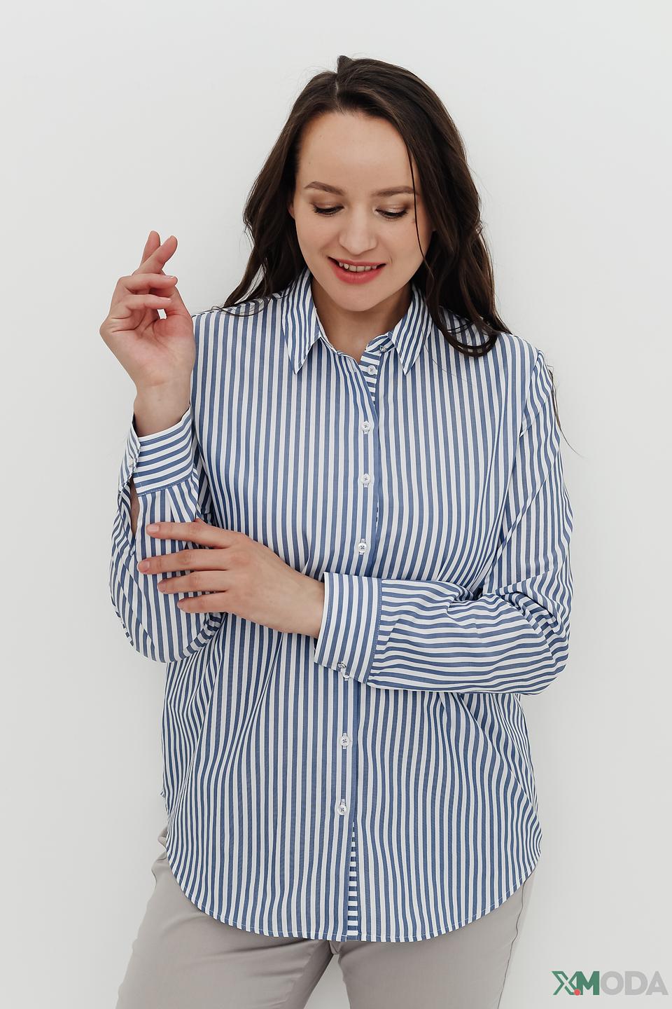 Рубашка Erfo в полоску голубую