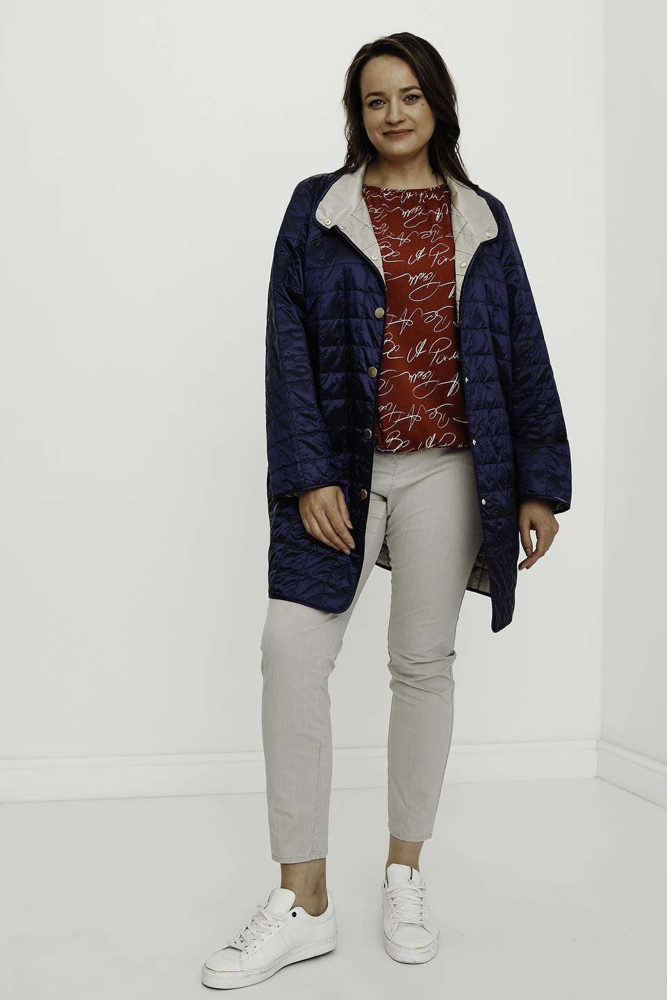 Пальто Baronia стеганое синее