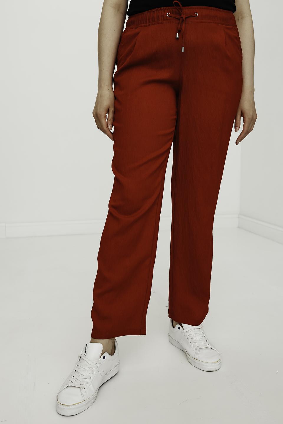 Брюки Lebek красные с поясом