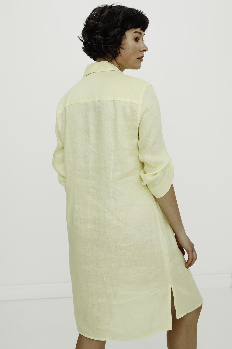 Платье Bianca льняное жёлтое