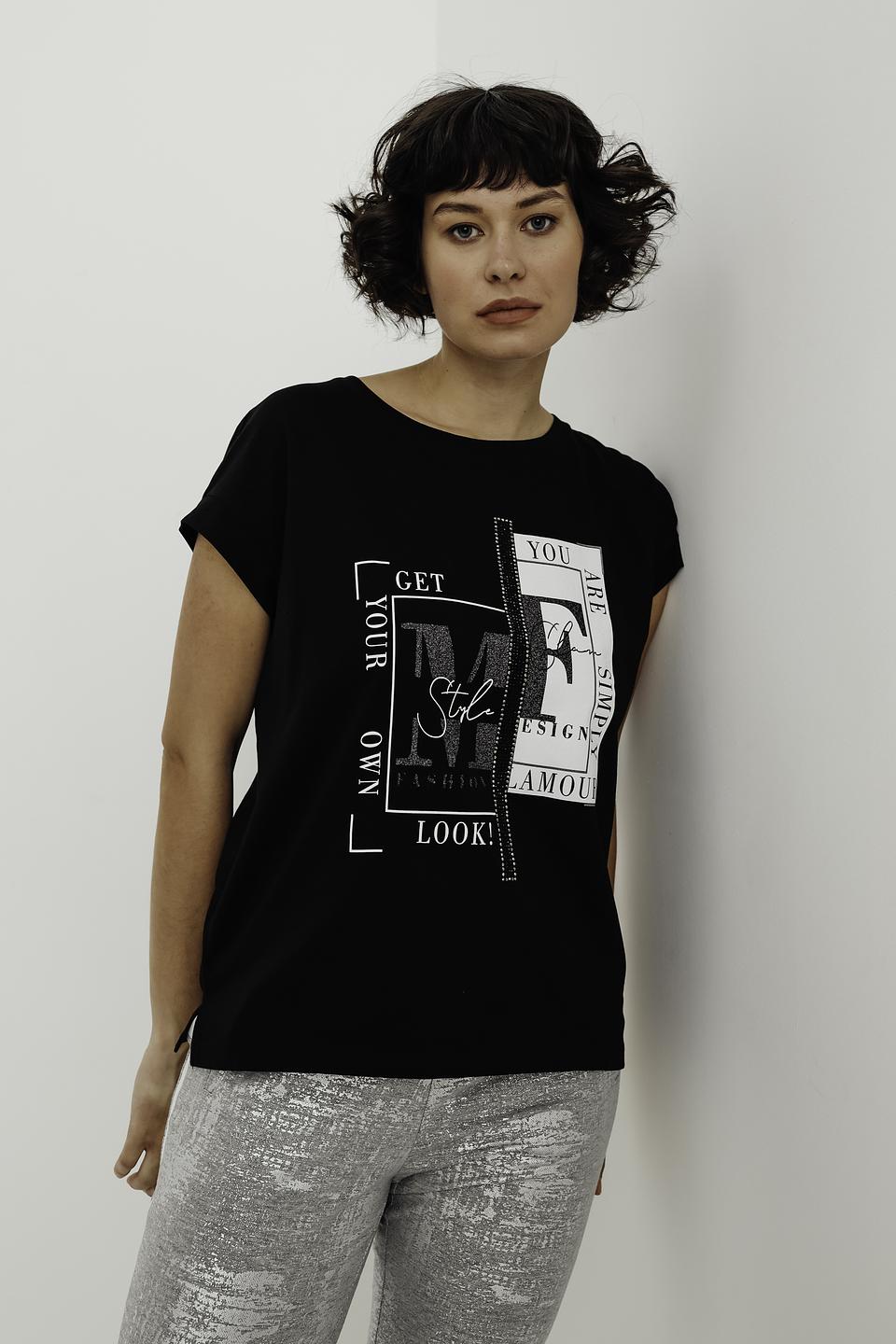 Футболка Monari с принтом чёрная