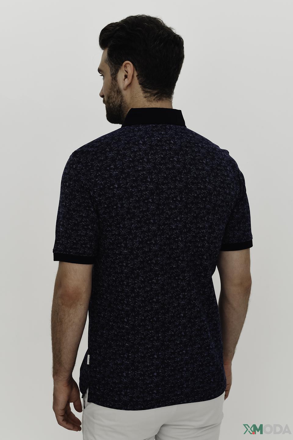 Поло Bugatti с узором синий