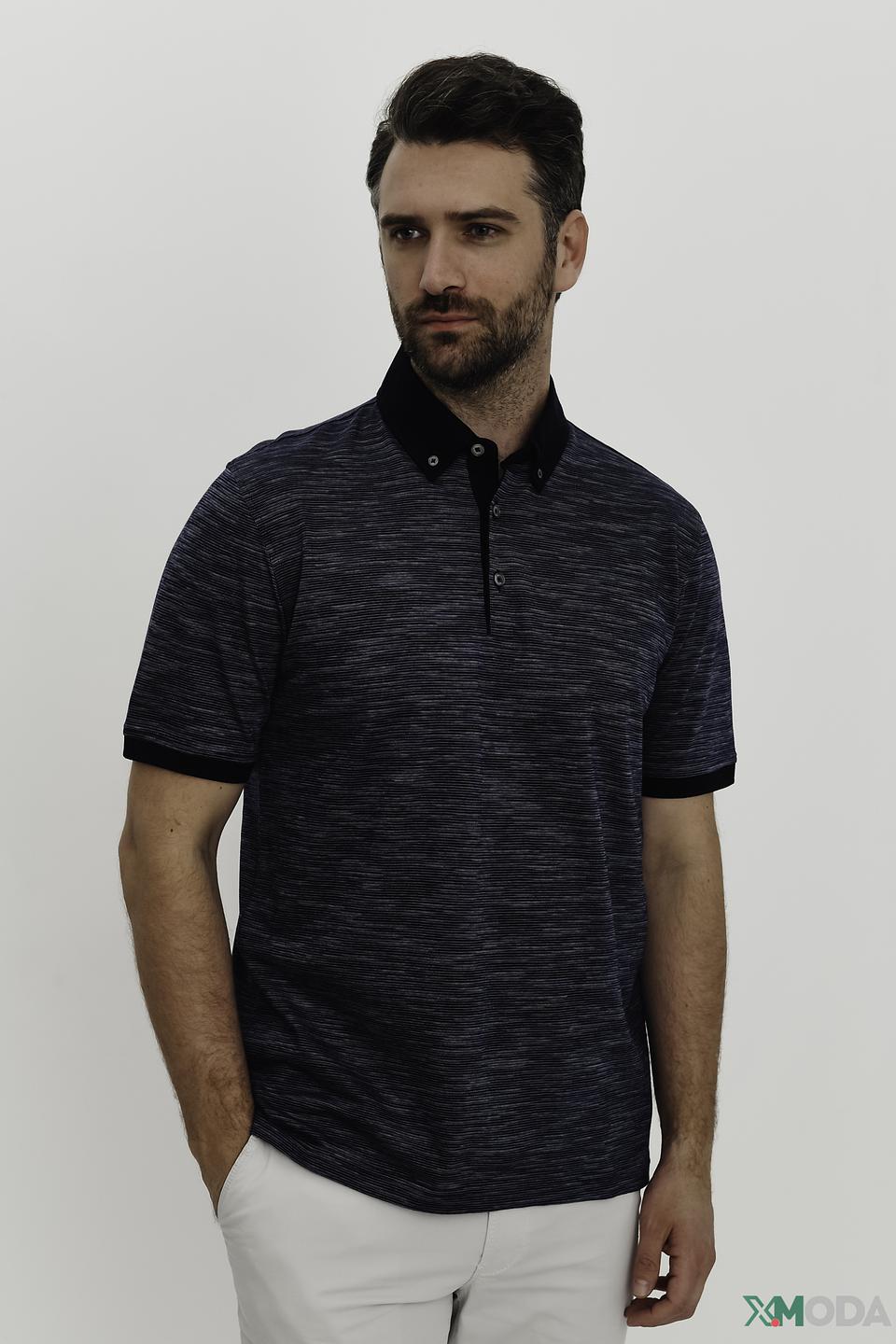 Поло Bugatti мужское, тёмно-синее