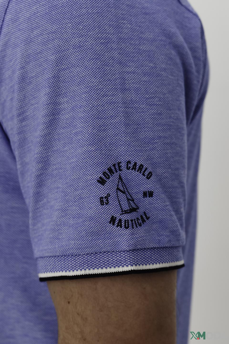 Поло Monte Carlo с логотипом голубое