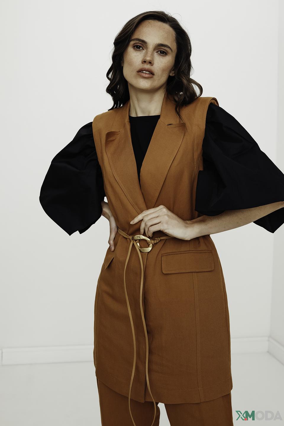 Платье-жилет Patrizia Pepe терракотовый