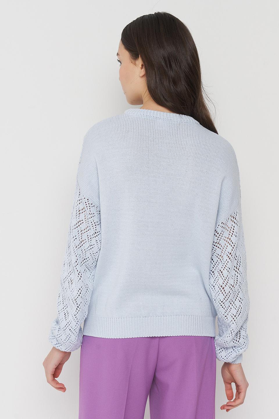Джемпер VAY ажурный голубой