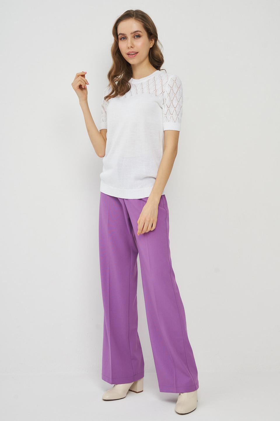 Джемпер VAY с ажуром белый