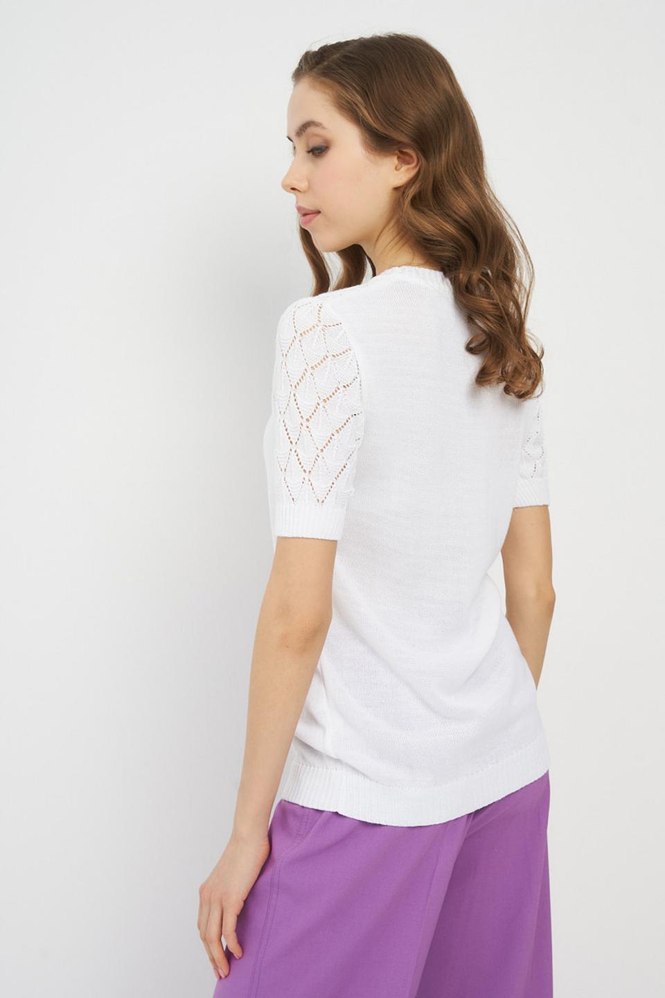 Джемпер VAY с ажуром белый