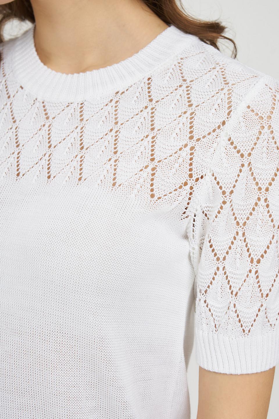Джемпер VAY с ажуром белый