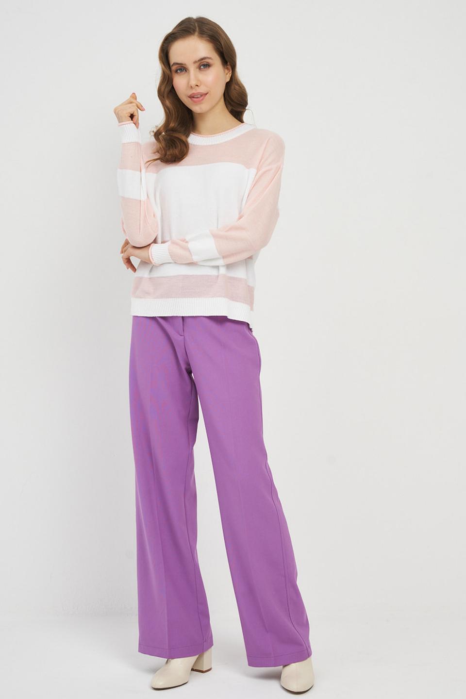 Джемпер VAY с полосками розовый