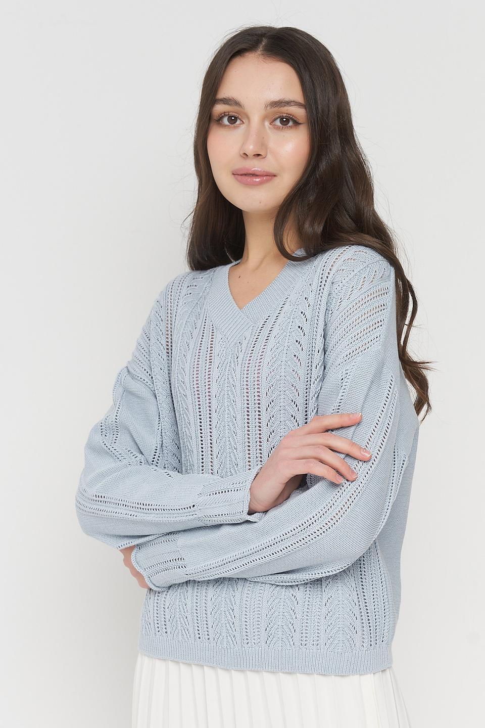 Джемпер VAY с косами голубой
