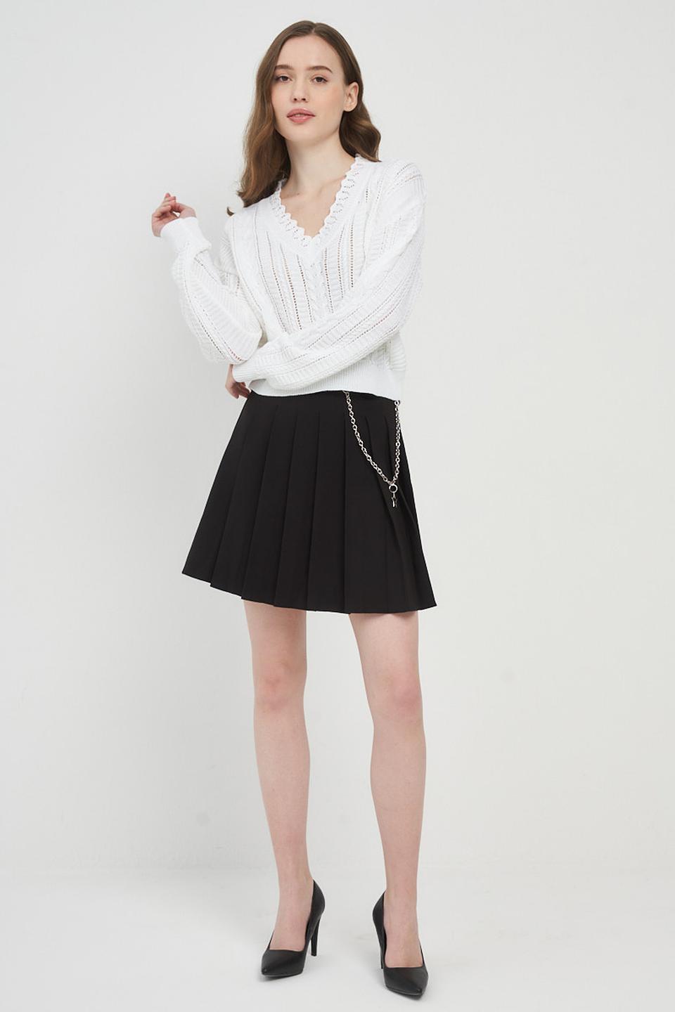 Джемпер BE YOU с V-образным вырезом белый