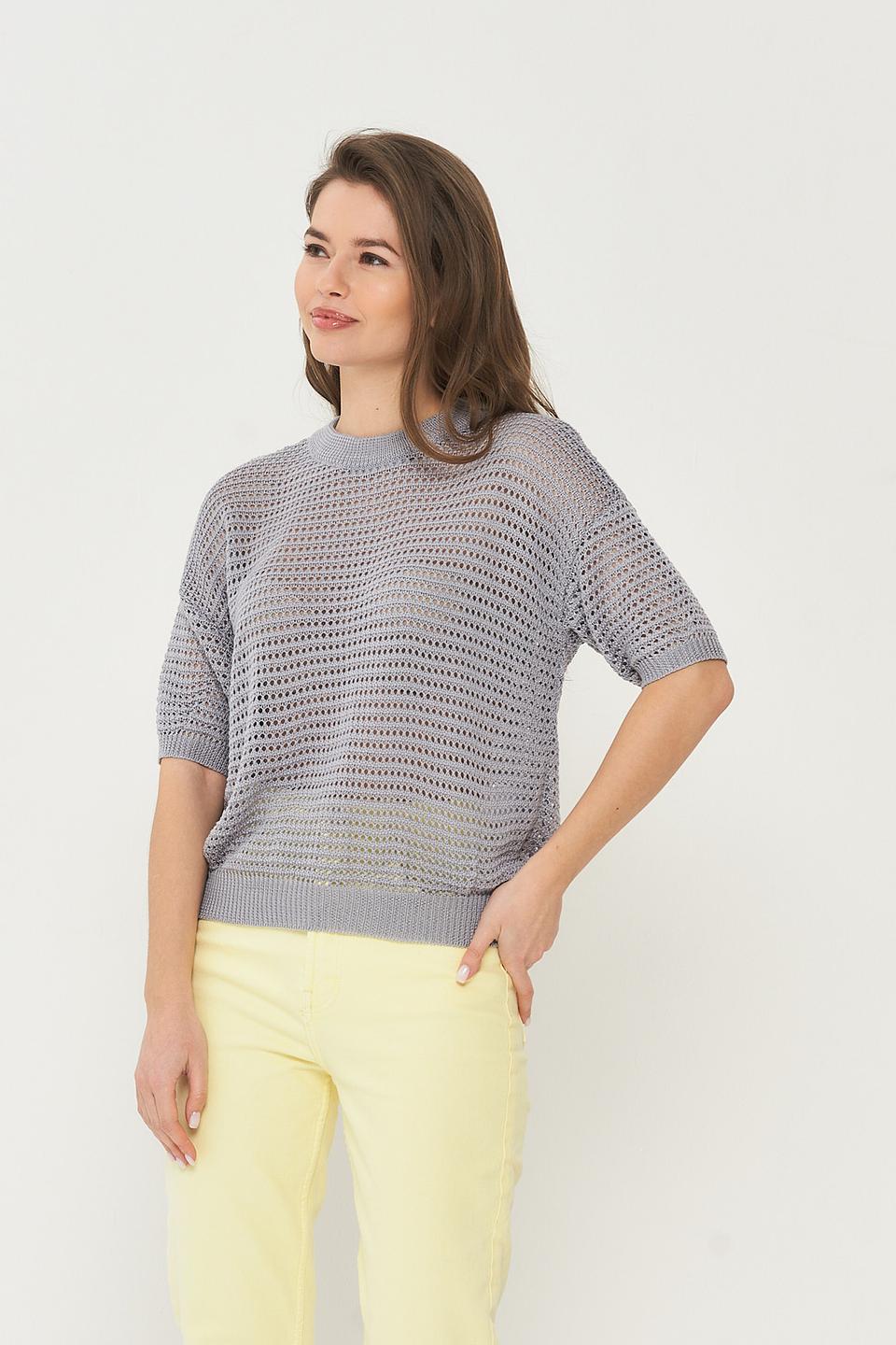 Джемпер BE YOU ажурный серый