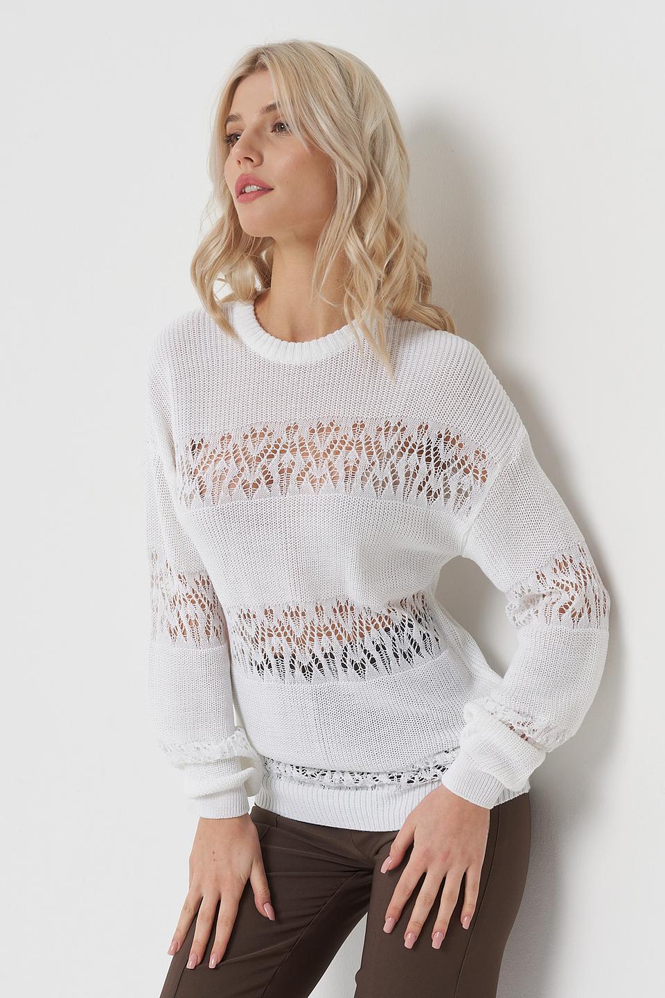Джемпер BE YOU с ажуром белый