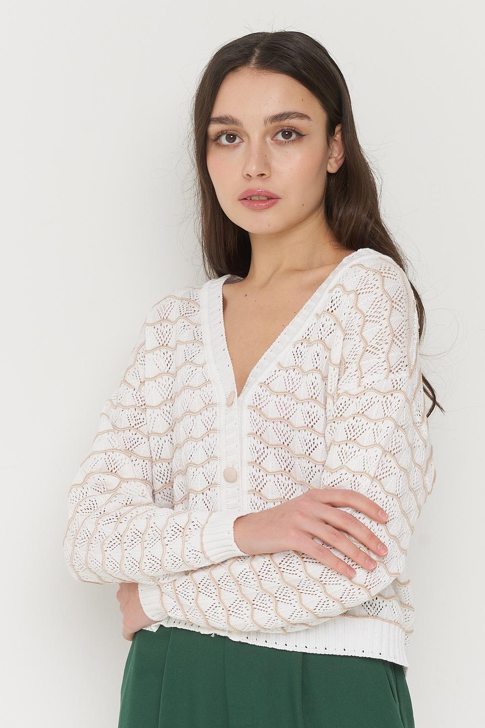 Кардиган VAY ажурный белый