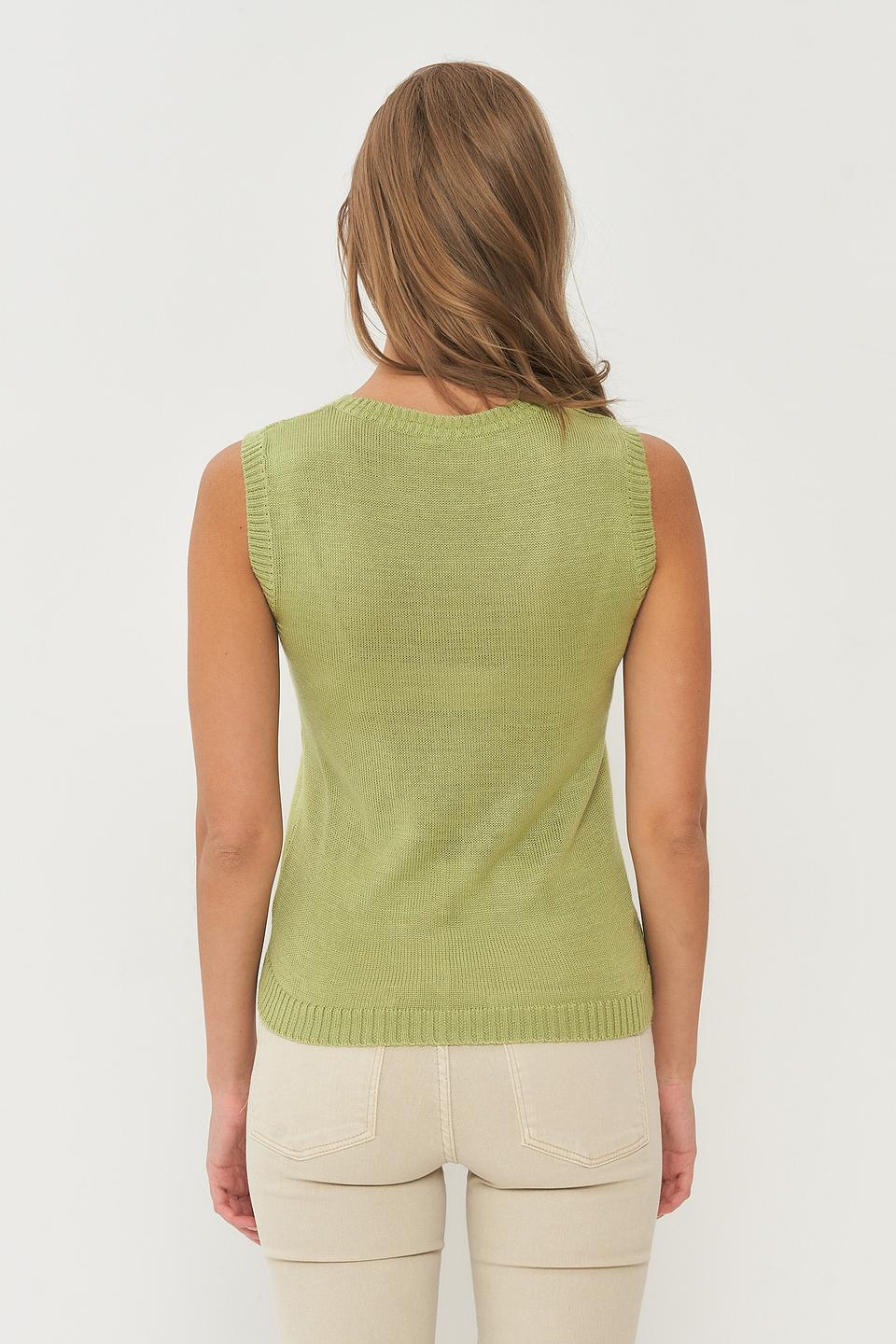 Жилет VAY вязаный зелёный