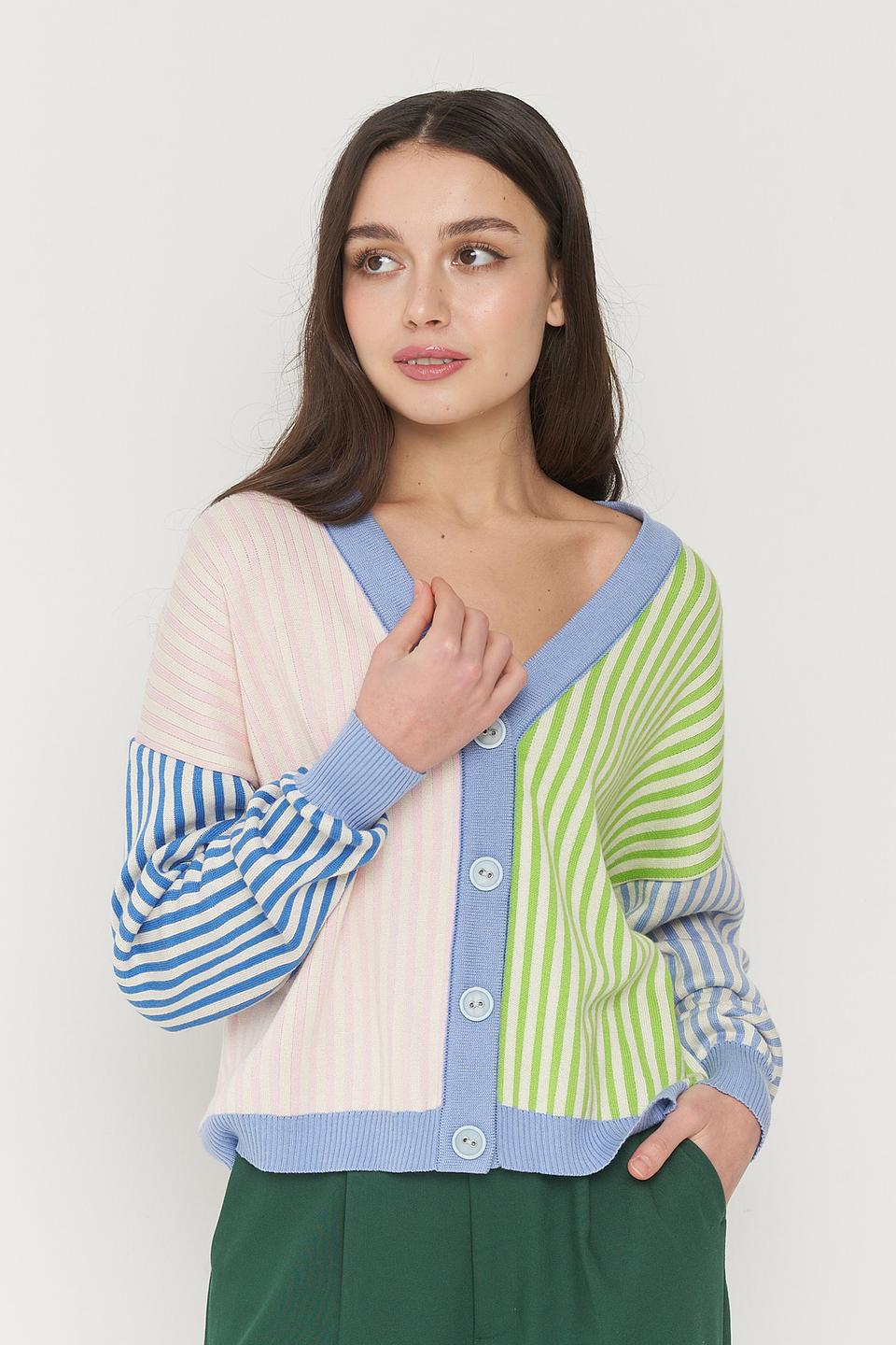 Кардиган BE YOU в полоску голубой