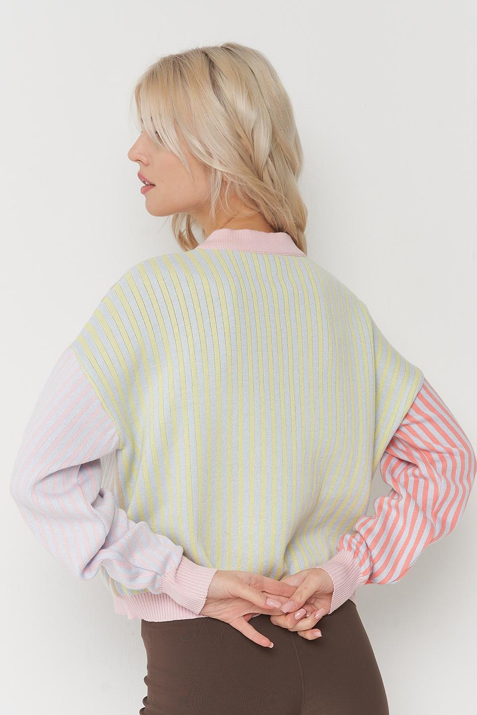 Кардиган BE YOU в полоску розовый