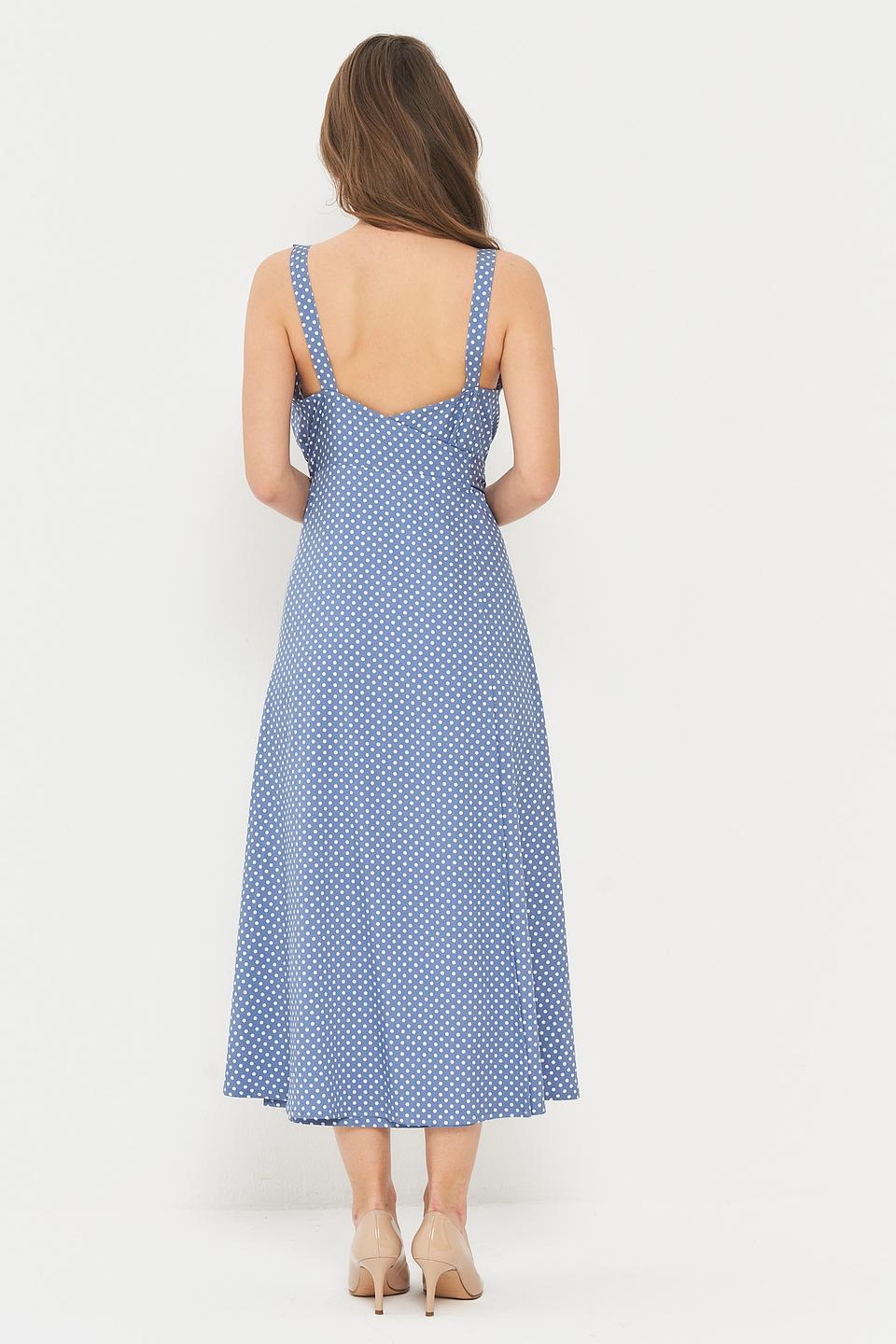 Платье BE YOU в горошек голубое