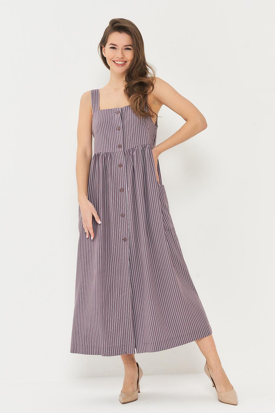 Платье BE YOU в полоску на пуговицах
