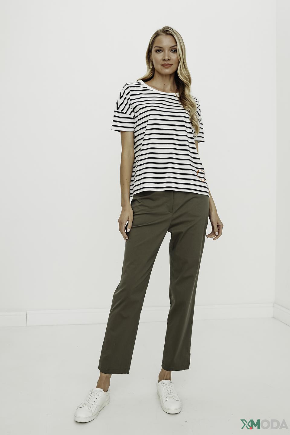 Футболка Comma в полоску белая