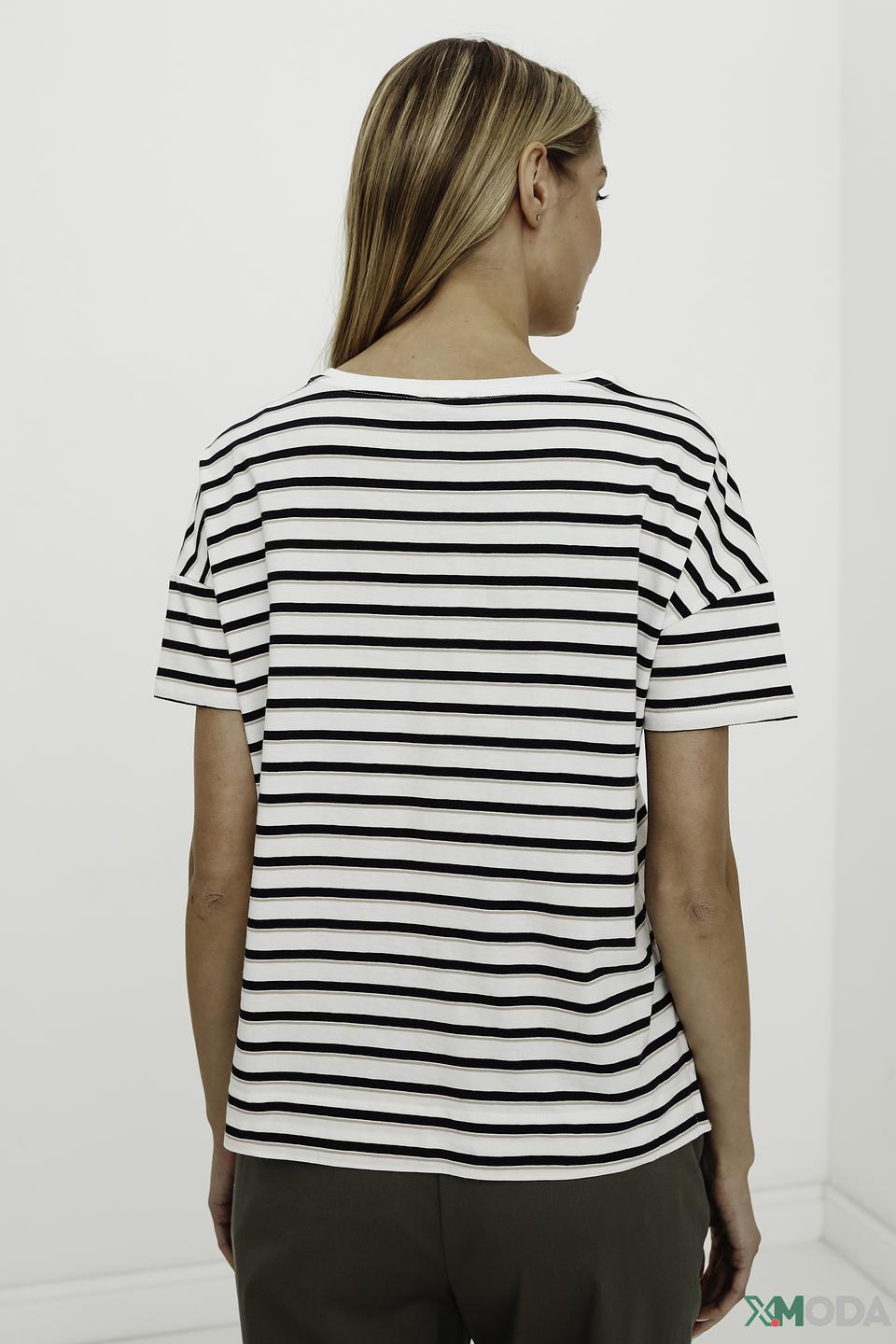 Футболка Comma в полоску белая