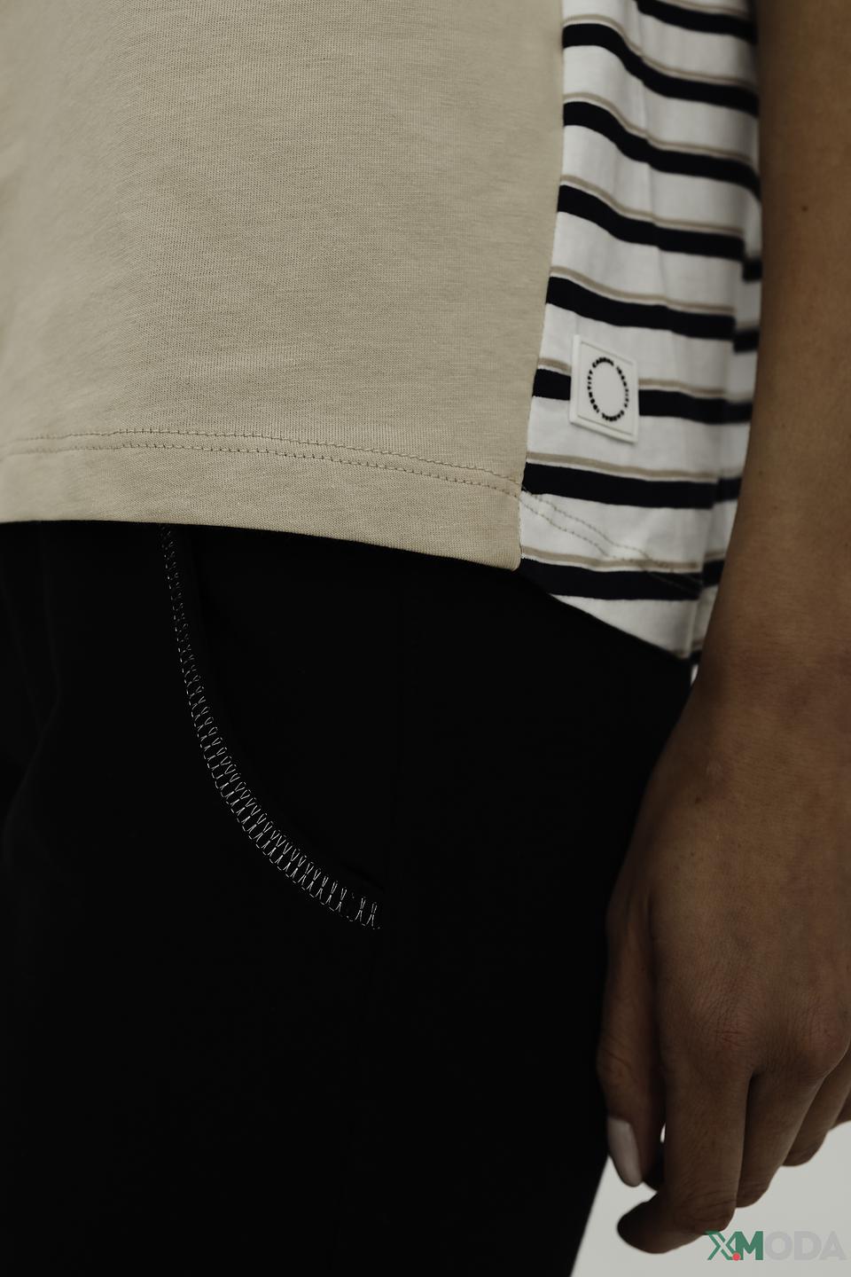 Блуза Comma с полоской бежевая