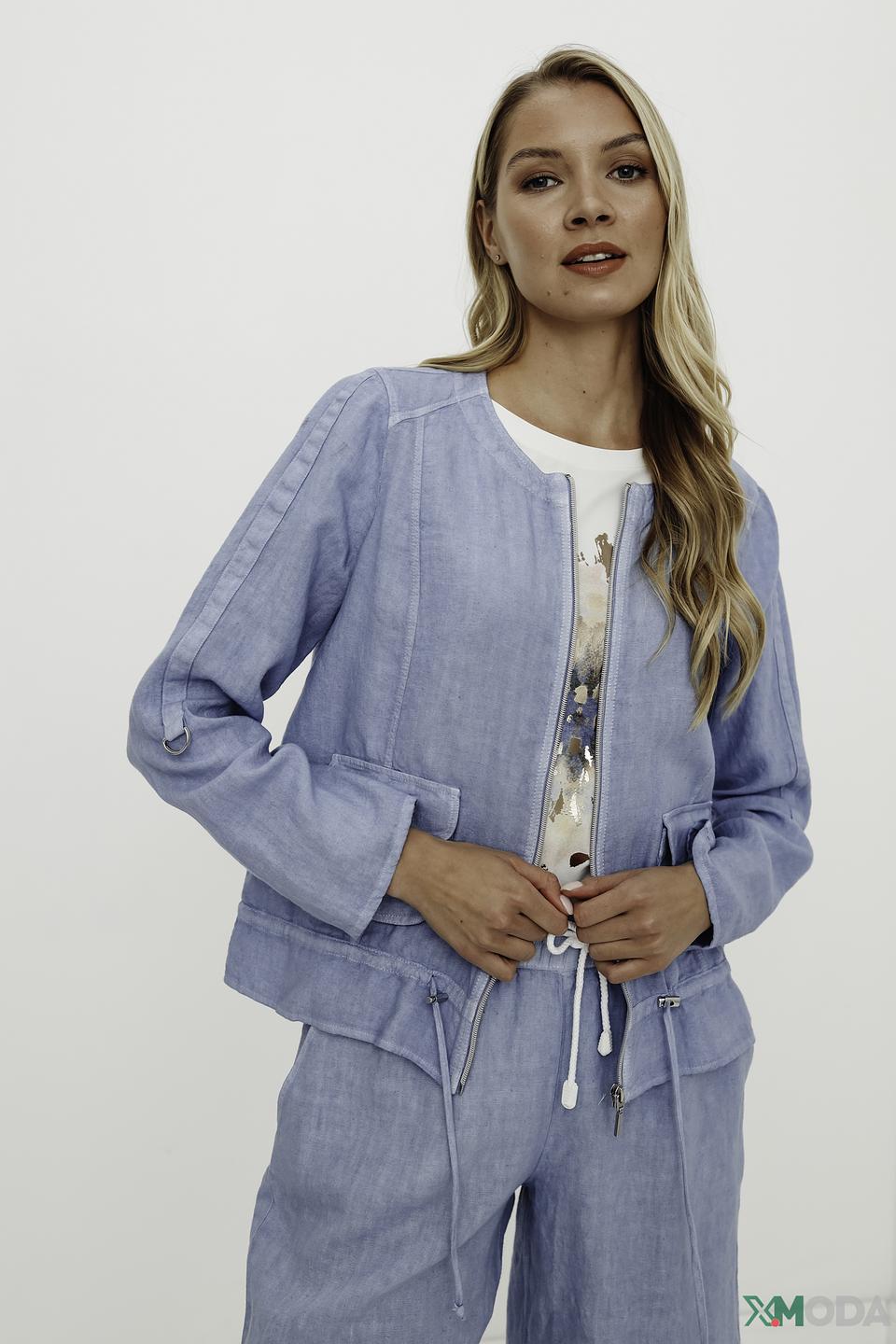 Жакет SE Stenau льняной голубой