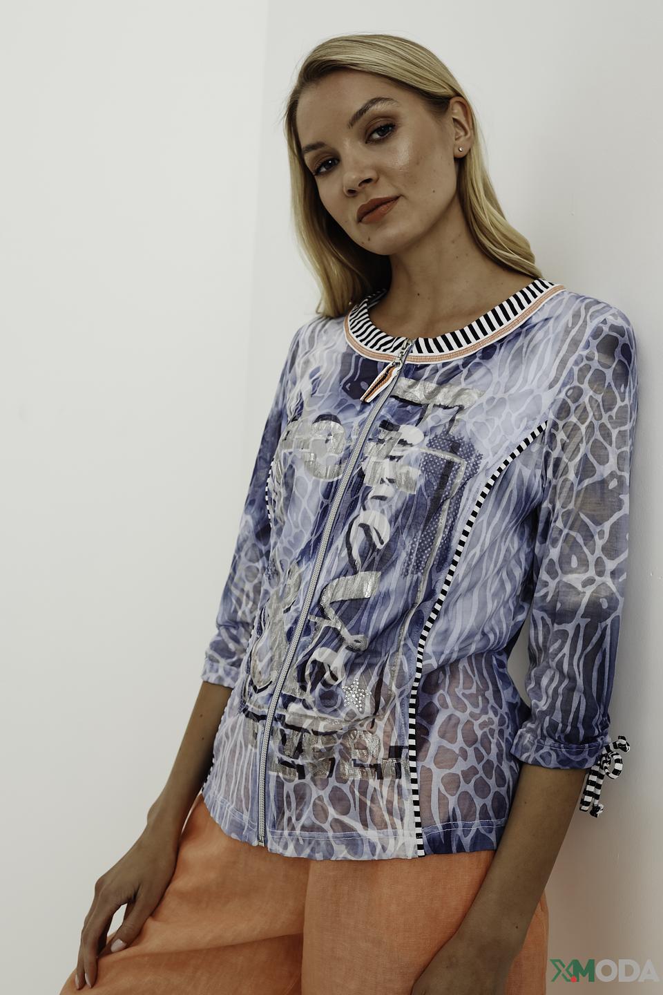 Жакет SE Stenau с принтом голубой