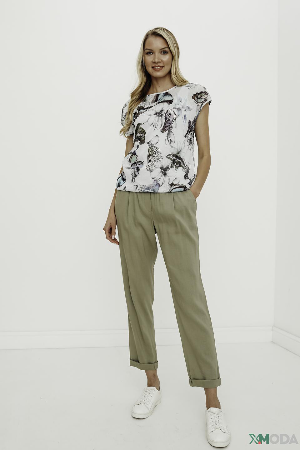 Брюки Marc Cain хаки с поясом