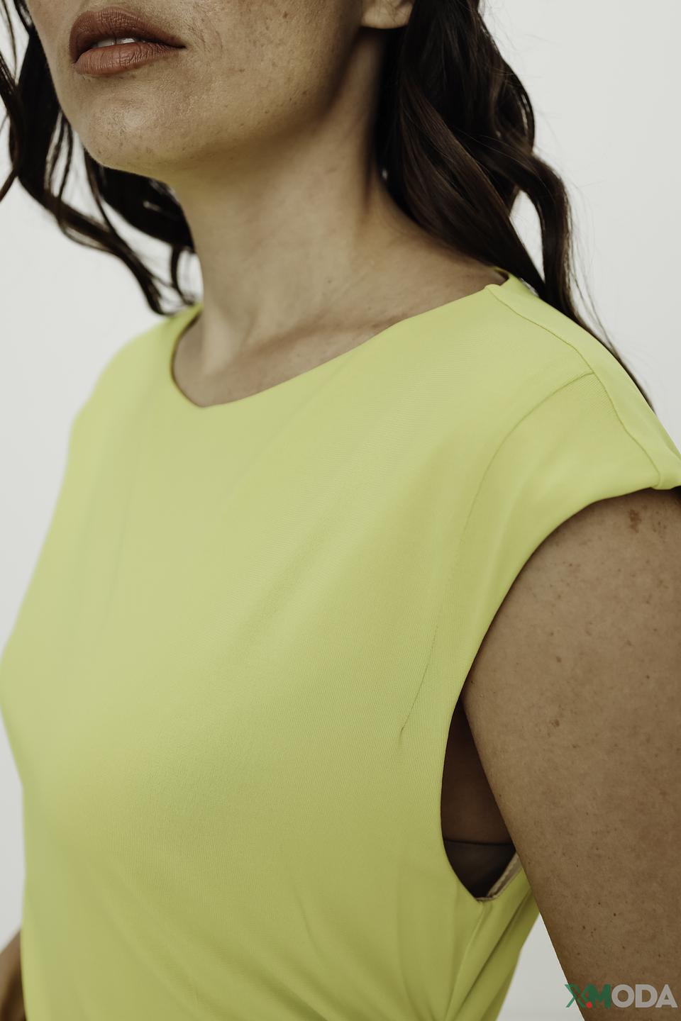 Платье Patrizia Pepe лайм с драпировкой