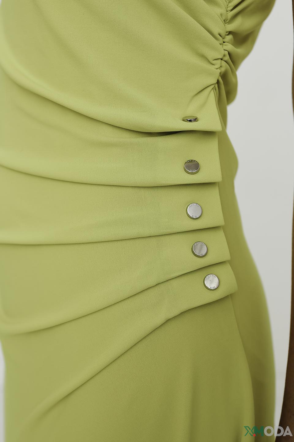 Платье Patrizia Pepe лайм с драпировкой