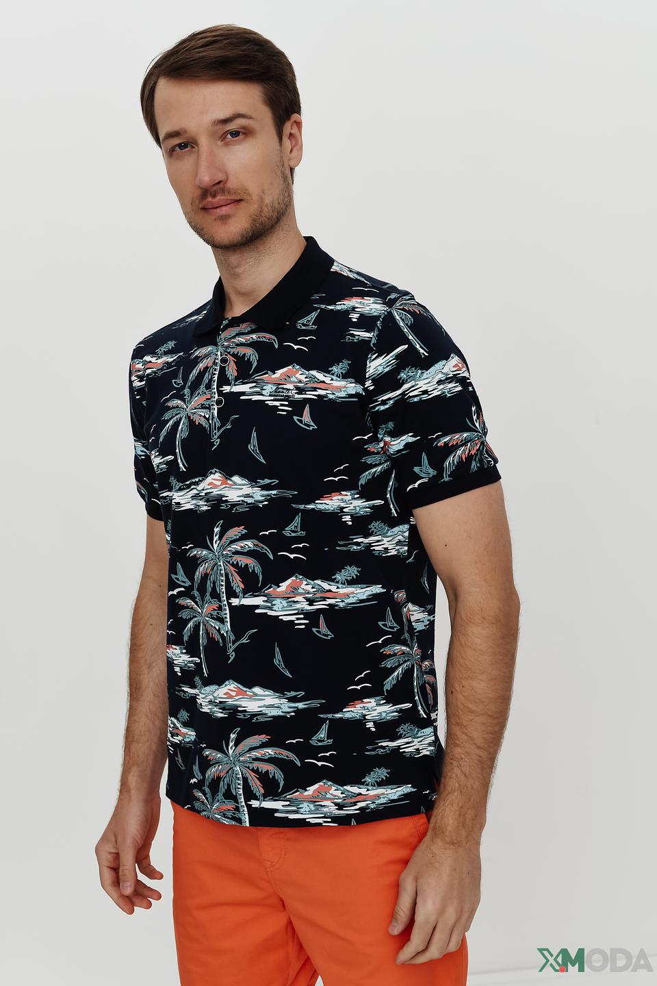 Поло Monte Carlo с тропическим принтом