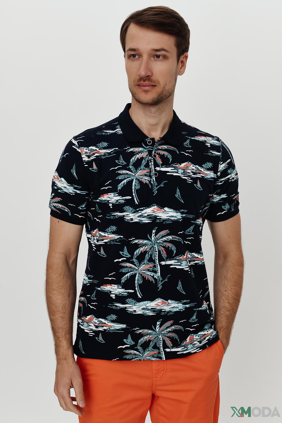 Поло Monte Carlo с тропическим принтом