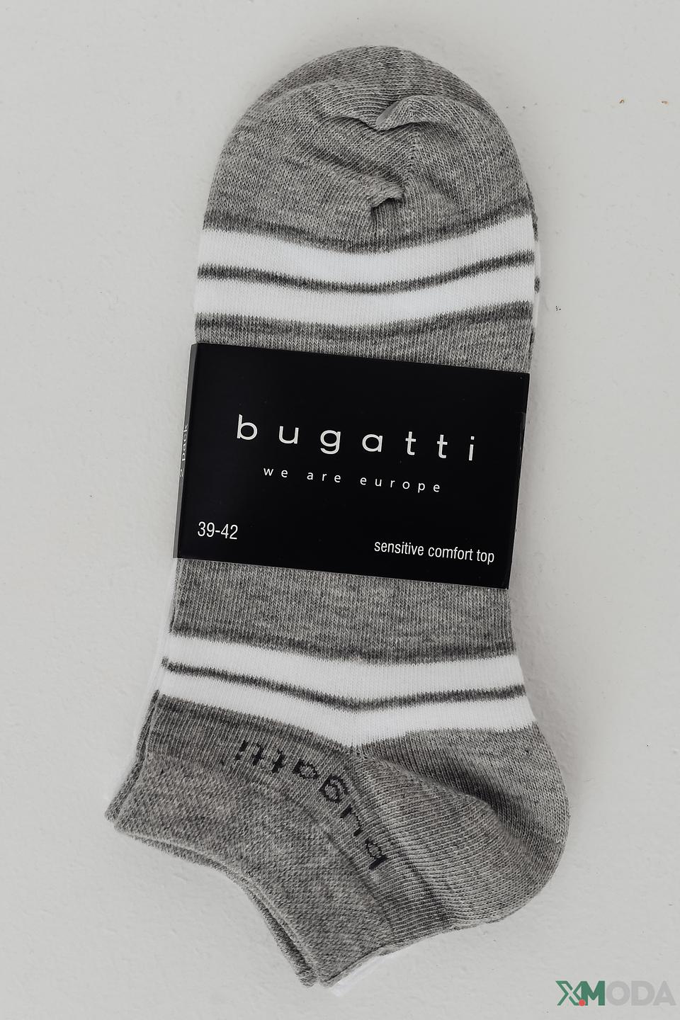 Носки Bugatti ACC серые с белыми полосами