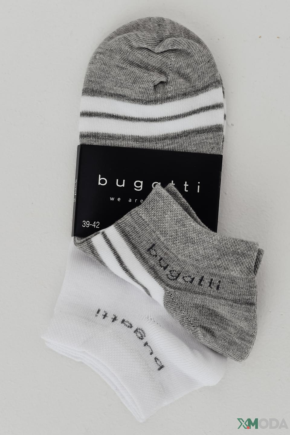 Носки Bugatti ACC серые с белыми полосами