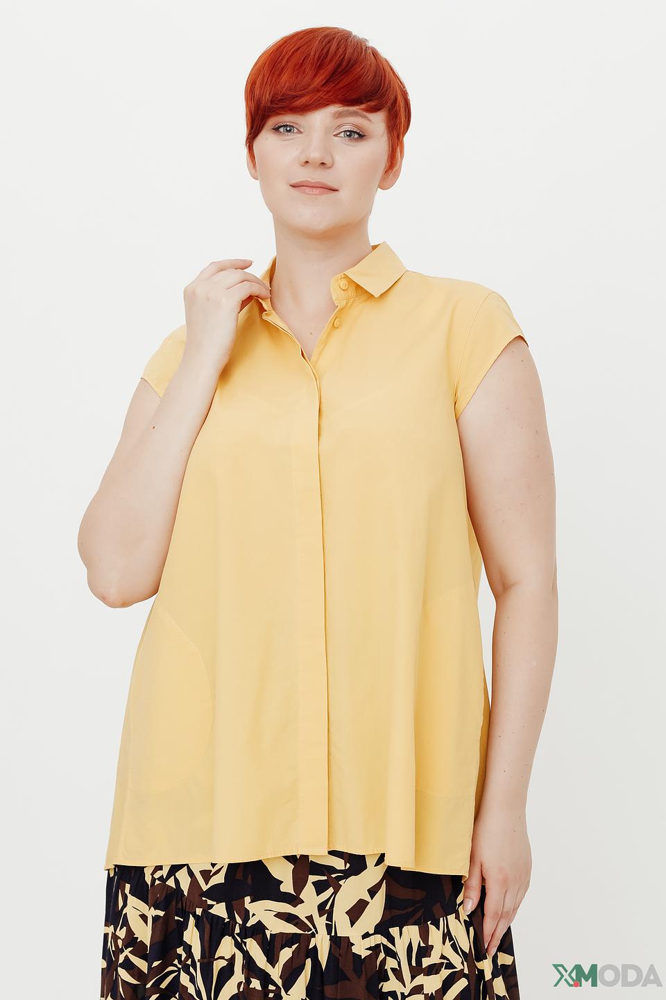 Блуза Gerry Weber желтая с коротким рукавом